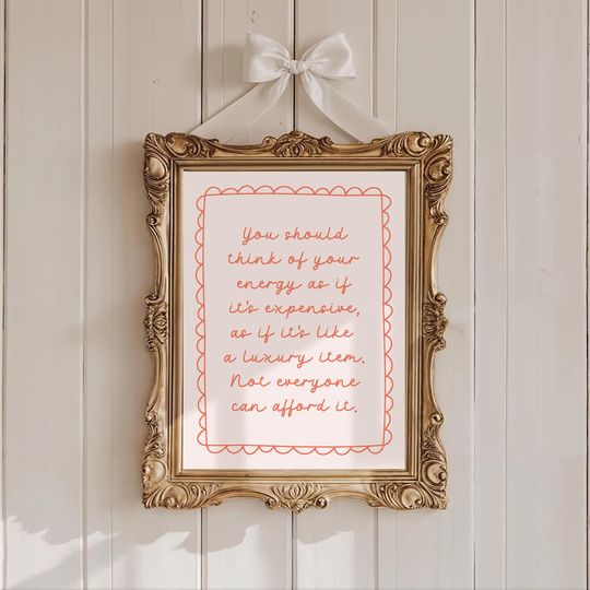 Discover Think of Your Energy as Expensive Artwork Taylor Poster Quote Lyrics Print Subtle Office Decor Home Room Wall Art Orange Digital Printable