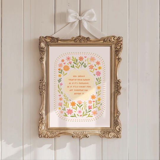 Discover Think of Your Energy as Expensive Artwork Taylor Poster Quote Lyrics Print Subtle Office Decor Home Room Wall Art Floral Digital Printable