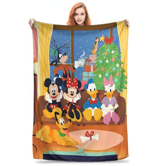 Discover Mickey Family Christmas Flannel Blankets Winter Blanket
