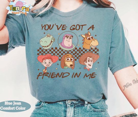 Discover Retro 90s Disney Pixar Toy Story T-Shirt, You've Got A Friend In Me Vintage Design, Magic Kingdom Unisex Tee, Family Birthday Gift