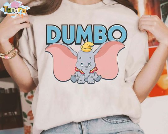Discover Cute Disney Dumbo Blue Logo Portrait T-Shirt, Crop Top, WDW Magic Kingdom Disneyland Family Vacation Holiday Gift, Dumbo Jumbo Tee