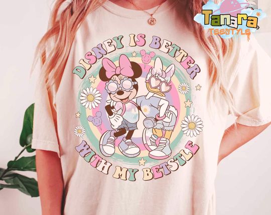Discover Disney With My Bestie T-Shirt, Best Friends Matching Tee, BFF Girls Trip Gift, Minnie Mouse and Daisy Duck Friendship Shirt