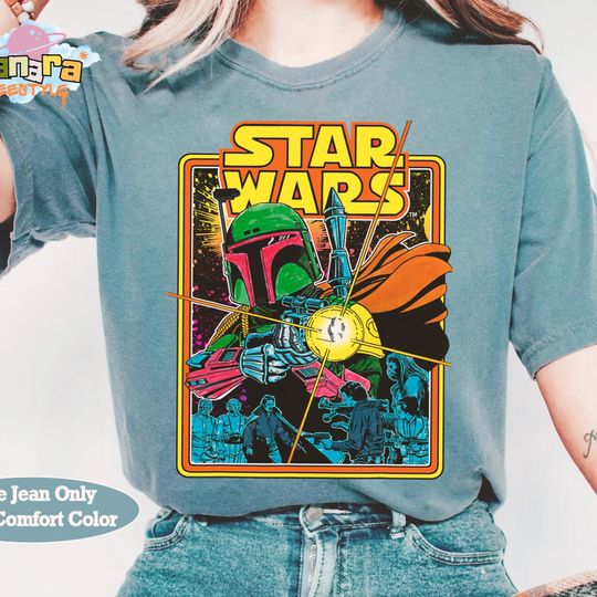 Discover Star Wars Boba Fett Fires Tee, Galaxy's Edge Hollywood Studios T-Shirt, Perfect for Star Wars Fans, Bounty Hunter Collection