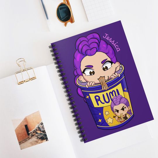 Discover K-Pop Demon Hunter Huntrix Rumi Spiral Notebook, Custom Stationery Gift, School Supplies, Bullet Journal, Writing Journal, Cute Notebook