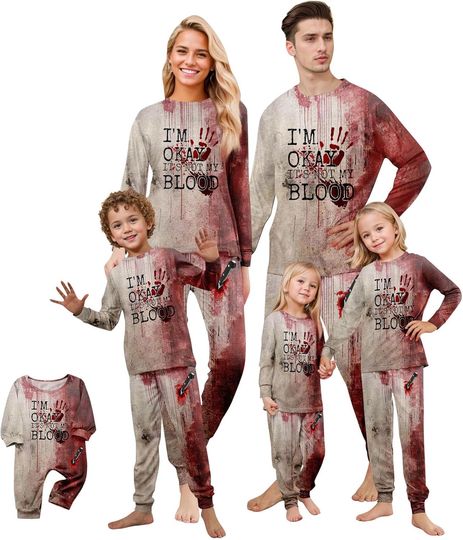 Discover Adult Pajama Set, Long Sleeve Shirts and Pants, Family Matching Halloween Costumes