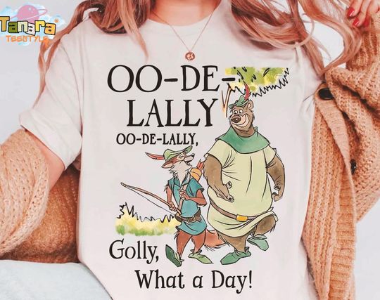 Discover Vintage Robin Hood And Little John Oo De Lally Golly What A Day T-Shirt, Disney Collection, Perfect for Disneyland Trip