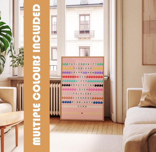 Discover Eras Tour Friendship Bracelet Poster: Taylorr Swifts Album Prints