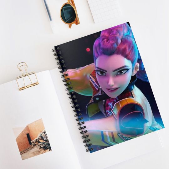 Discover K-Pop Demon Hunters Rumi Spiral Notebook, Customizable Journal for Fans of Korean Pop Culture, Ruled Line Notebook, Back to School