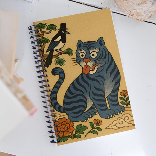 Discover Notebook Derpy and Magpie Inspired | K-Pop Drama Folk Art Inspired Journal | Wire Bound Cute Dotted Stationery and Fandom Gift for Fans