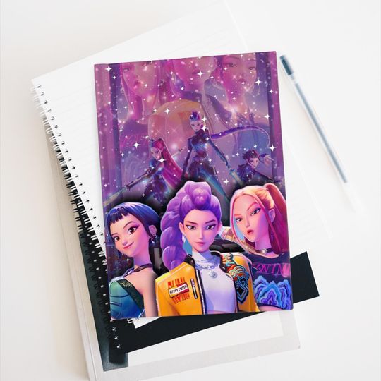 Discover K-Pop Demon Hunter Glamorous Fantasy Journal - Ruled Line, Sparkly Notebook, Trendy Writing Pad, Gift for Teens, Cosplay Journal