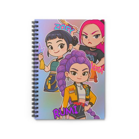 Discover kpop demon hunter notebook, chibi, kpop, huntrix, Zoey, rumi, mira, Kpop demon hunter cute notebook