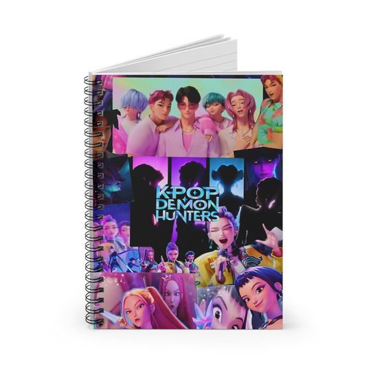 Discover Kpop Demon Hunters Spiral Notebook | Anime Journal for Teens | Cute Kpop Fan Gift | Aesthetic School Sketchbook