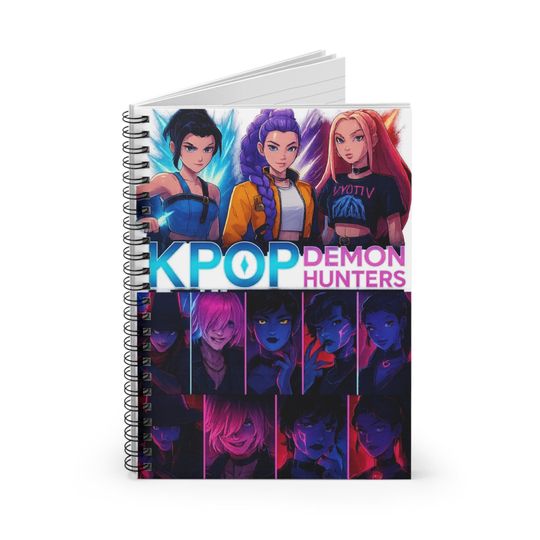 Discover K-Pop Demon Hunters Spiral Notebook - Perfect for Fans, Journaling, Gift for Students, Cosplay Events, School Supplies