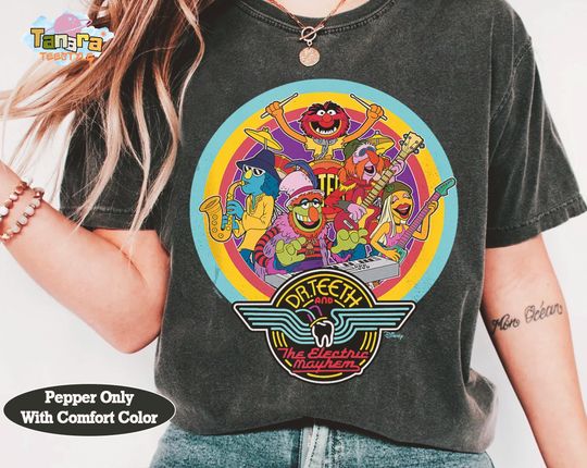 Discover Disney Muppets Doctor Teeth Electric Mayhem Crop Top, T-Shirt, WDW Magic Kingdom Unisex Birthday Family Gift, Classic Band Design, Music