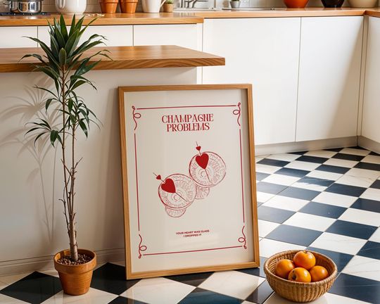 Discover Champagne Problems Lyric Print: Taylor Poster, Bar Cart Decor (Digital Download)