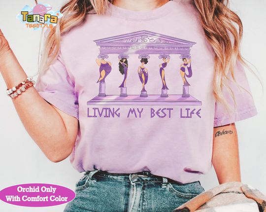 Discover Retro 90s Disney Hercules Diva The Muse Living My Best Life T-Shirt, Crop Top, WDW Magic Kingdom Gift, Cartoon Animation Tee, Birthday Shirt
