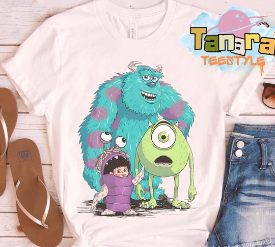 Discover Retro 90s Disney Pixar Monsters University Tee, Crop Top, Mike Sulley Boo Design, WDW Disneyland Magic Kingdom Gift, Family Vacation Shirt