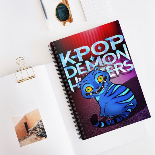 Discover K-Pop Demon Hunters Spiral Notebook - Ruled Line, Cute Cat Journal, K-Pop Merchandise, Gift for Fans, Artistic Notepad