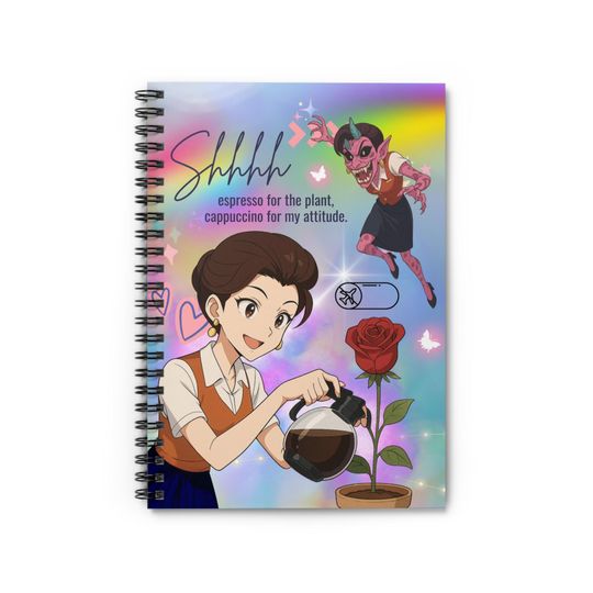 Discover Spiral Notebook - k-pop demon hunters airplane demon lady, ruled line, journal, diary, stationery, school supplies