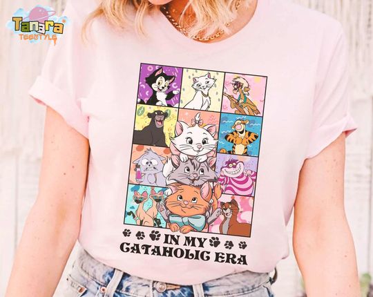 Discover Retro 90s In My Cataholic Era T-Shirt, Cat Mom Dad Lover, Disney Cat Characters Tee, The Aristocats Shirt, Family Trip