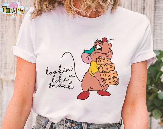 Discover Retro 90s Cute Gus Mouse Looking Like A Snack T-Shirt, Disney Cinde Princess Matching Shirt, WDW Magic Kingdom Gift