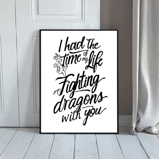 Discover Taylorr Swifts Lyric Poster: Dragon Art, Black Oak Frame Option