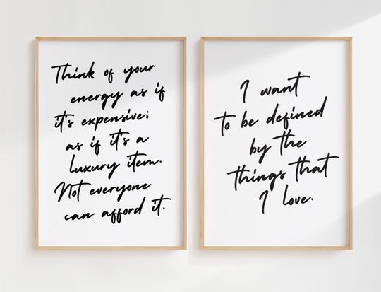 Discover Cute Taylor Quote Bundle Set of 2 Prints, Positivity Handwritten Quote Self-Love Poster, Cute Apartment Decor, Dorm Room Wall Art