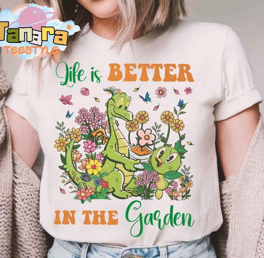 Discover Retro 80s Figment & Orange Bird Life is Better in The Garden T-Shirt, Disneyland Family Gift, Vintage Epcot Flower And Garden Festival