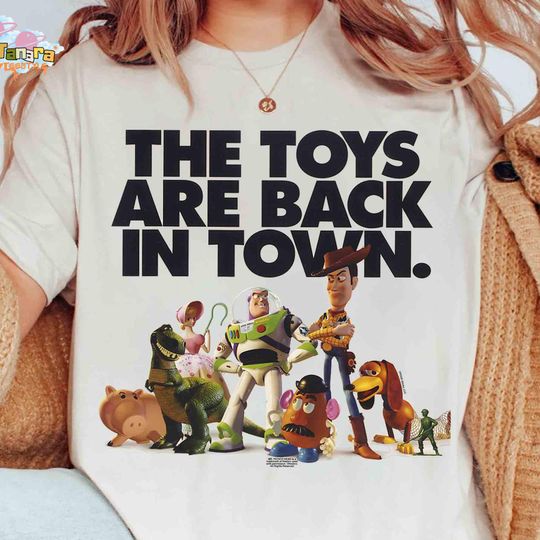 Discover Retro 90s Disney Pixar Toy Story Tee, Toys Are Back In Town T-Shirt, Buzz Lightyear Woody Rex Hamm Aliens, WDW Magic Kingdom Holiday Gift