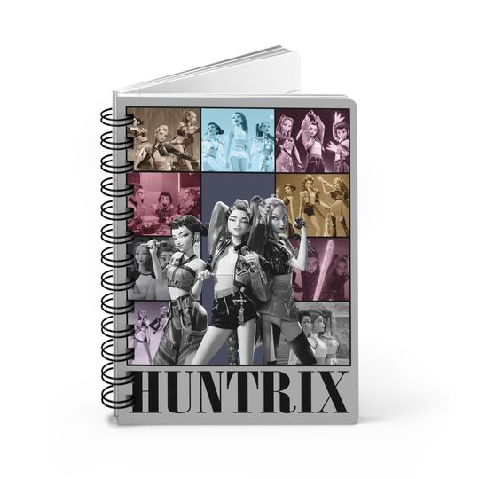 Discover Demon Hunters Spiral Bound Journal Kpop Huntrix Saja Boys Collage Design, for notes and sketching