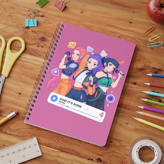 Discover A5 K-Pop Personalised Demon Hunter Huntrix Spiral Notebook, Stationery Gift, School Supplies, Journal, Cute Notebook, K-Pop Gift