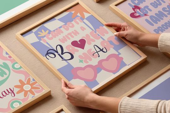 Discover Taylor taylor version Lyric Print: Pastel Groovy Poster (Digital Download) trendy modern bedroom decor Wall art