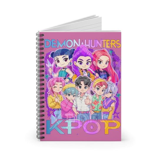 Discover Demon Hunters Kpop Notebook, Mira Rumi Derpy Anime Journal, Cute Aesthetic Spiral Diary, Colorful School Writing Book Gift