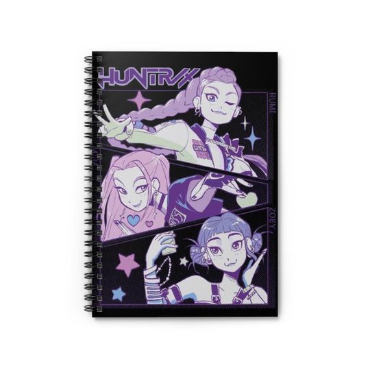 Discover Kpop Demon Hunter Notebook, Huntrix Mira Rumi Zoey Spiral Journal, Anime Aesthetic Gift, Cute Kpop Sketchbook, Unisex Art Notebook