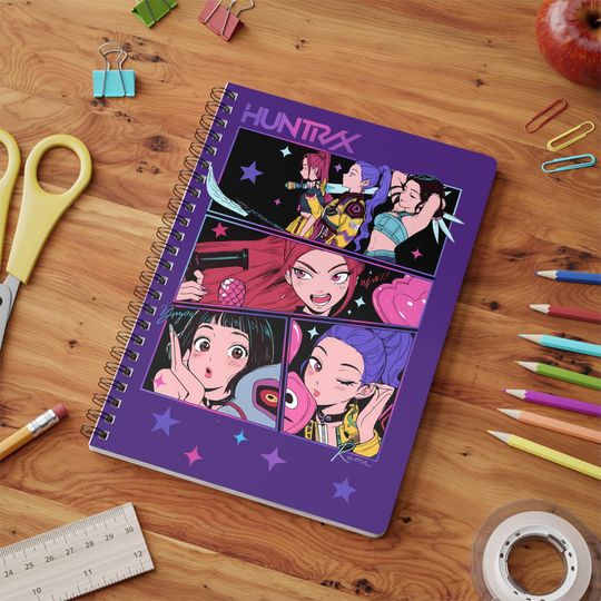 Discover A5 K-Pop Personalised Demon Hunter Huntrix Spiral Notebook, Stationery Gift, School Supplies, Journal, Cute Notebook, K-Pop Gift
