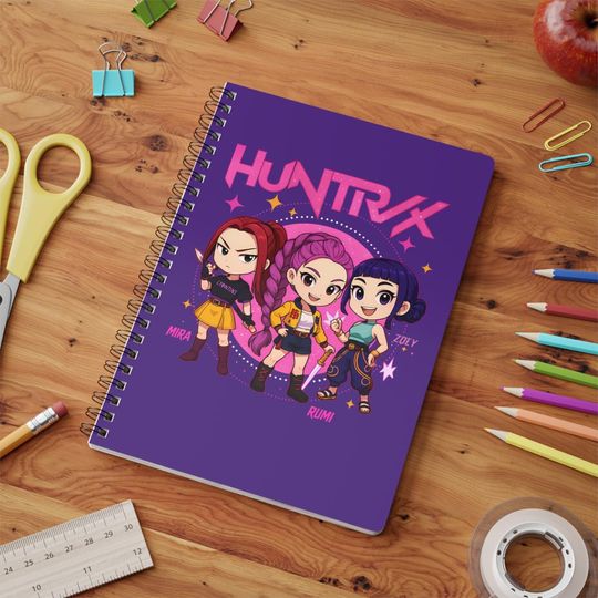 Discover A5 K-Pop Personalised Demon Hunter Huntrix Spiral Notebook, Stationery Gift, School Supplies, Journal, Cute Notebook, K-Pop Gift