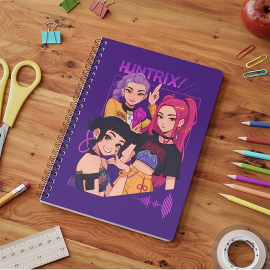 Discover A5 K-Pop Personalised Demon Hunter Huntrix Spiral Notebook, Stationery Gift, School Supplies, Journal, Cute Notebook, K-Pop Gift