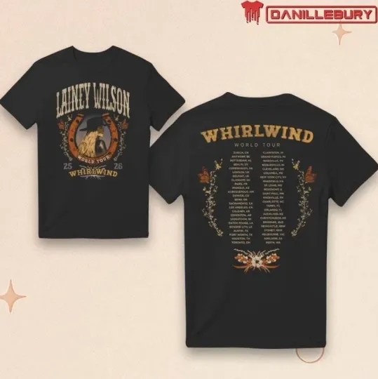 Discover Lainey Wilson Whirlwind World Tour Horseshoe 2026 Merch T-Shirt