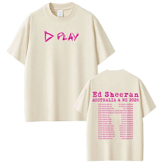 Discover Ed Shee Loop Tour 2026 Double-sided Print T Shirts Men Women Harajuku T-shirts Cotton Aesthetic Trendy T-shirts Streetwear