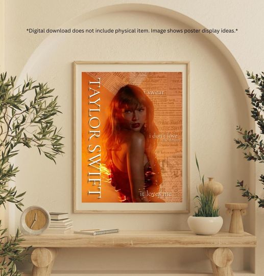 Discover Taylorr Swifts Reputation Era Poster: taylor version Wall Art (Digital Download, PDF & PNG