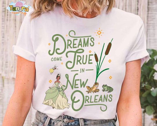 Discover Retro 90s Tiana Dream Come True Tee, Crop Top, Disney Princess and the Frog Shirt, Magic Kingdom Vacation Trip, New Orleans Inspired Design
