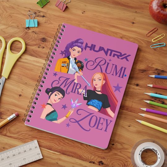 Discover A5 K-Pop Personalised Demon Hunter Huntrix Spiral Notebook, Stationery Gift, School Supplies, Journal, Cute Notebook, K-Pop Gift