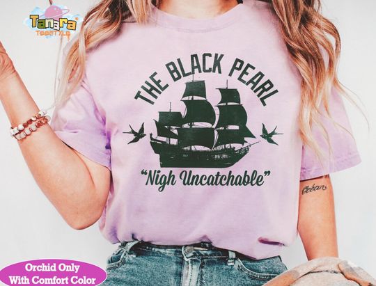 Discover Retro 90s Disney Pirates Of The Caribbean Untouchable Black Pearl Tee, Crop Top, Magic Kingdom Vintage Design, Unisex Birthday Family Gift