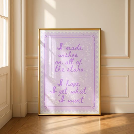 Discover Taylor Lyric Poster - Showgirl Lyrics Art, Wish List Lavender RoomDecor (Digital Download)