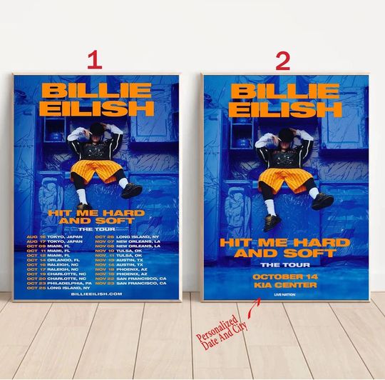 Custom Billie Eilish hit me hard and soft Tour US 2025 Poster