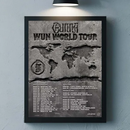 Discover Gunna Wun World Tour North America 2025 Africa And Europe UK 2026 Poster