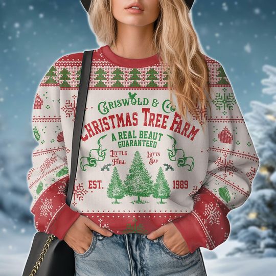 Griswold Christmas Ugly Sweater, Clark Griswold Xmas Sweater, Griswold & Co Christmas Tree Farm Sweater, National Lampoon's Holiday