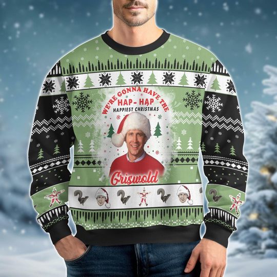 Griswold Tree Farm Christmas Ugly Sweater, Clark Griswold Holiday Sweater, National Lampoon's Xmas Holiday Gift For Men Women Kids Family