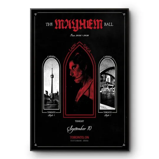 Ld ga Mayhem Ball Tour 2025 2026 Poster Sept 10 Toronto Concert Print