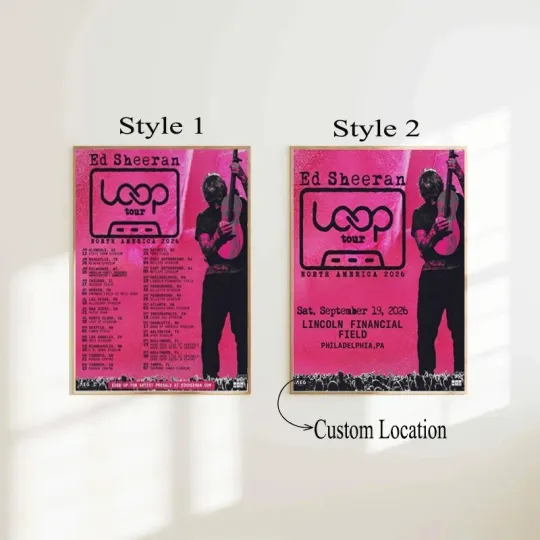 Discover Customized Ed Shee Loop Tour 2026 North America 2026 Poster